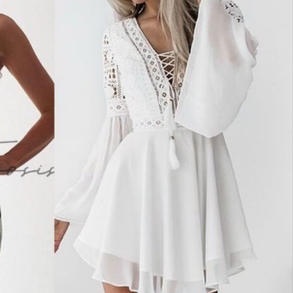 White boho dress